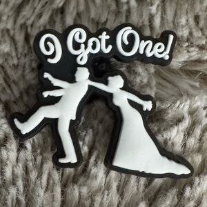 White and Black 'I Got One!' CROCS Jibbitz 5/$20